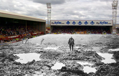 Fir Park : Pre-match pitch inspection (Passchendaele)