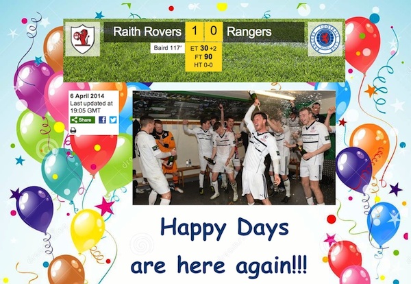 2014 Ramsden Cup Final, Raith Rovers defeat Rangers 1:0. Happy days are here again!