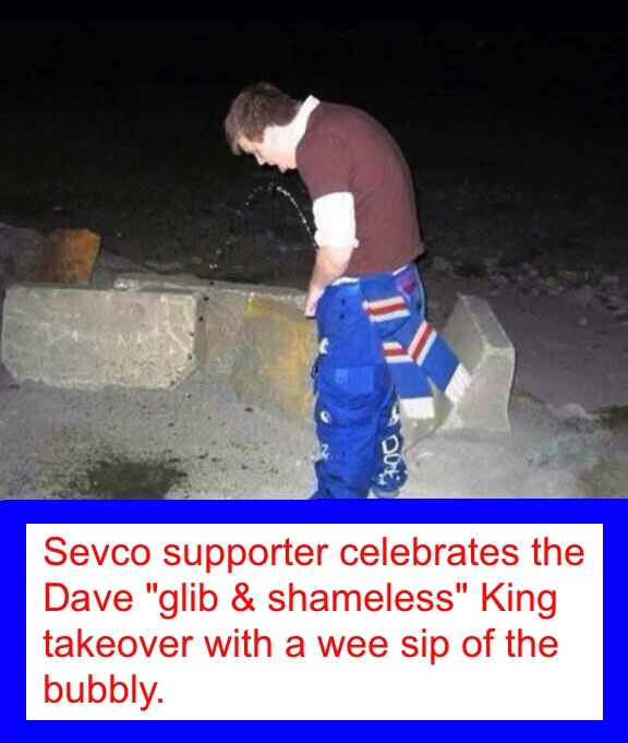 Sevco / Rangers Supporter Celebrating Dave King Takeover