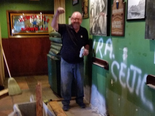 Seamus from Falls Rd., Belfast, at his pub in Phoenix